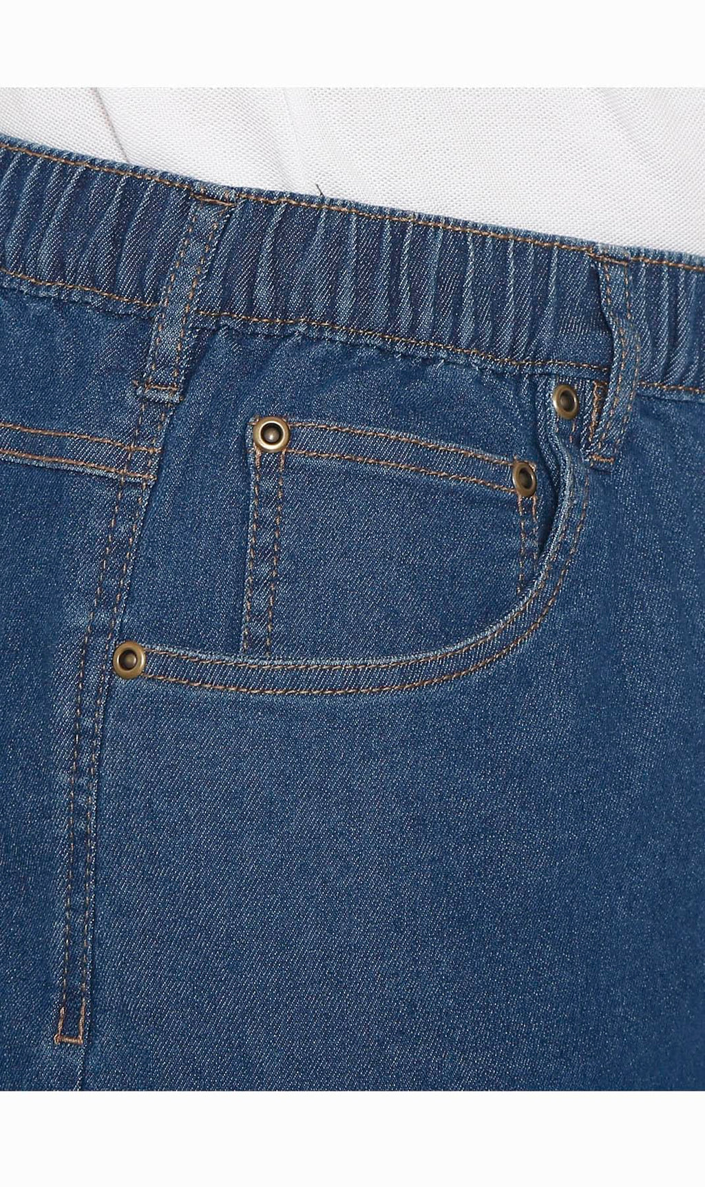 Men's Pull-On Stretch Denim and Twill Shorts — Elastic Waist No Zipper - Fabs things