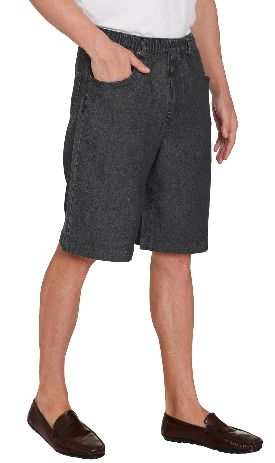 Men's Pull-On Stretch Denim and Twill Shorts — Elastic Waist No Zipper - Fabs things