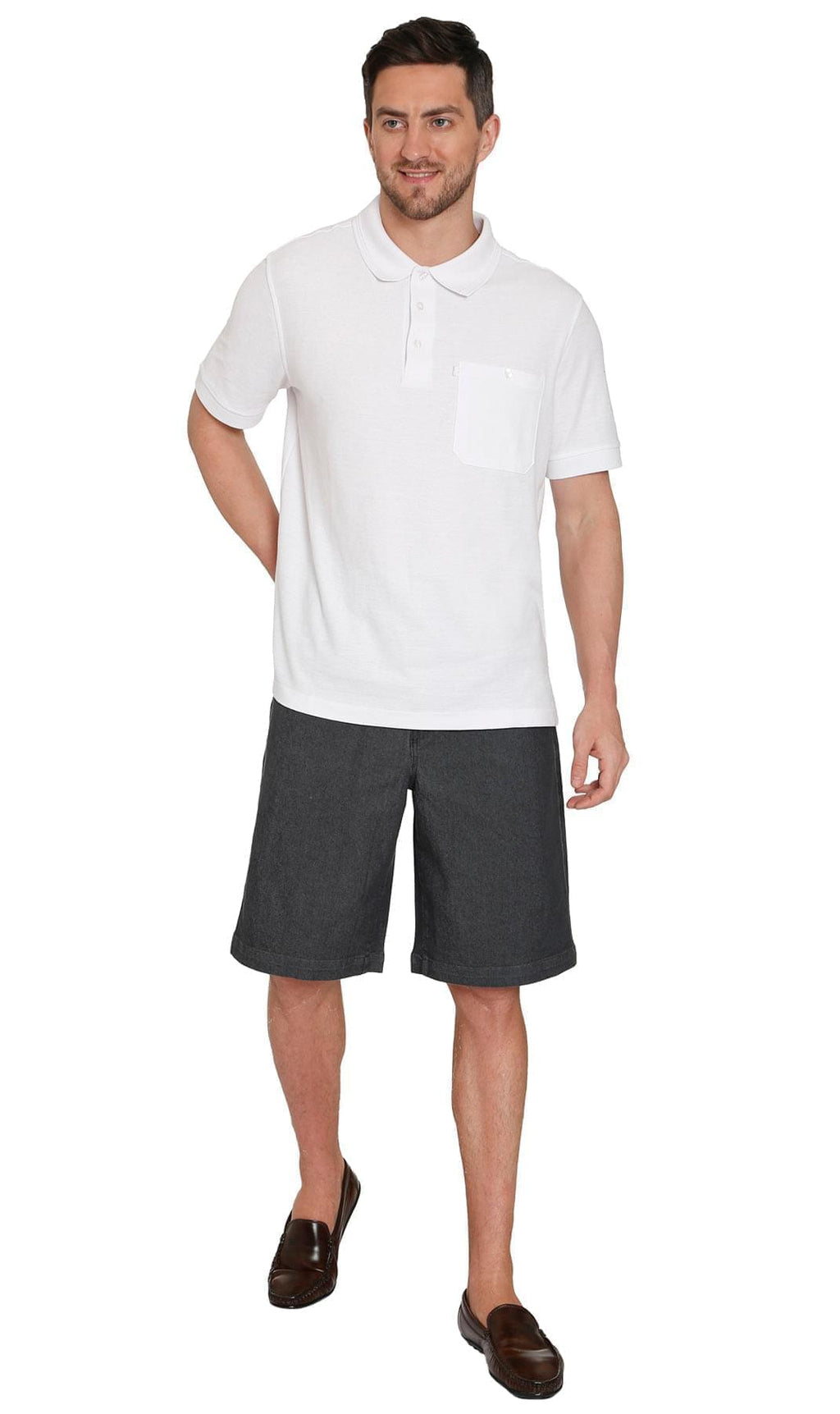 Men's Pull-On Stretch Denim and Twill Shorts — Elastic Waist No Zipper - Fabs things