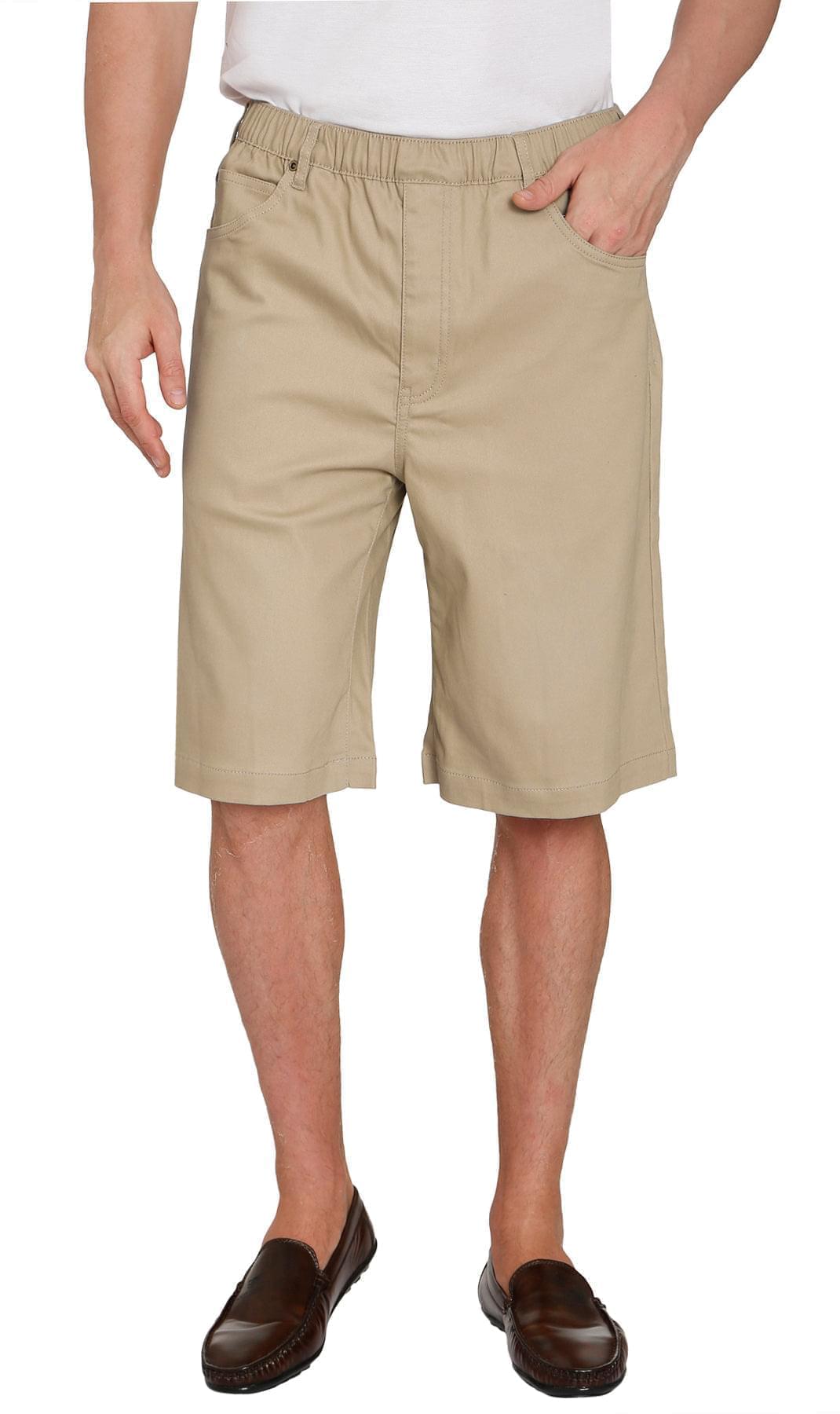 Men's Pull-On Stretch Denim and Twill Shorts — Elastic Waist No Zipper - Fabs things