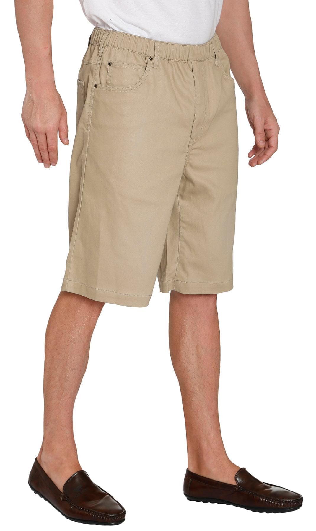 Men's Pull-On Stretch Denim and Twill Shorts — Elastic Waist No Zipper - Fabs things