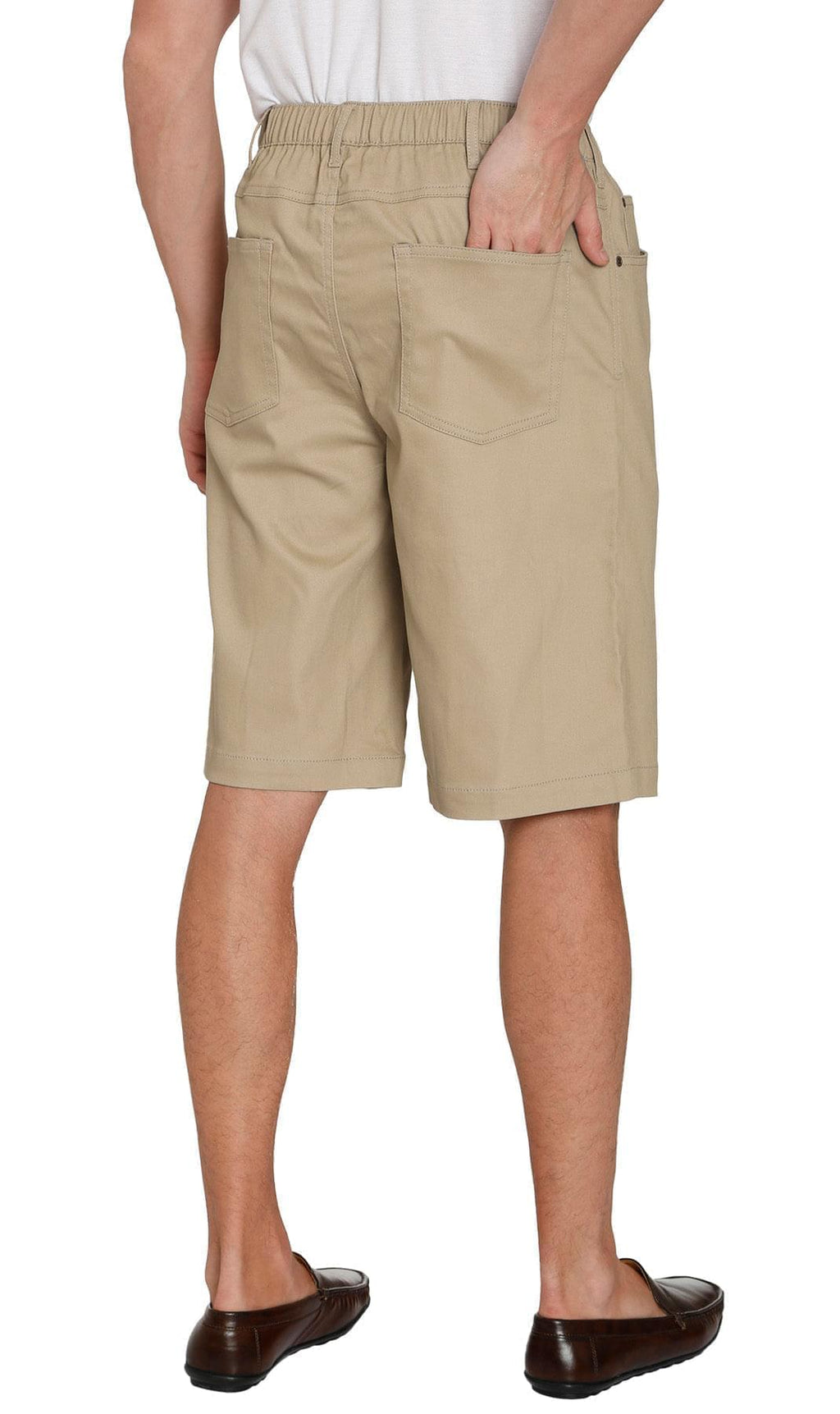 Men's Pull-On Stretch Denim and Twill Shorts — Elastic Waist No Zipper - Fabs things