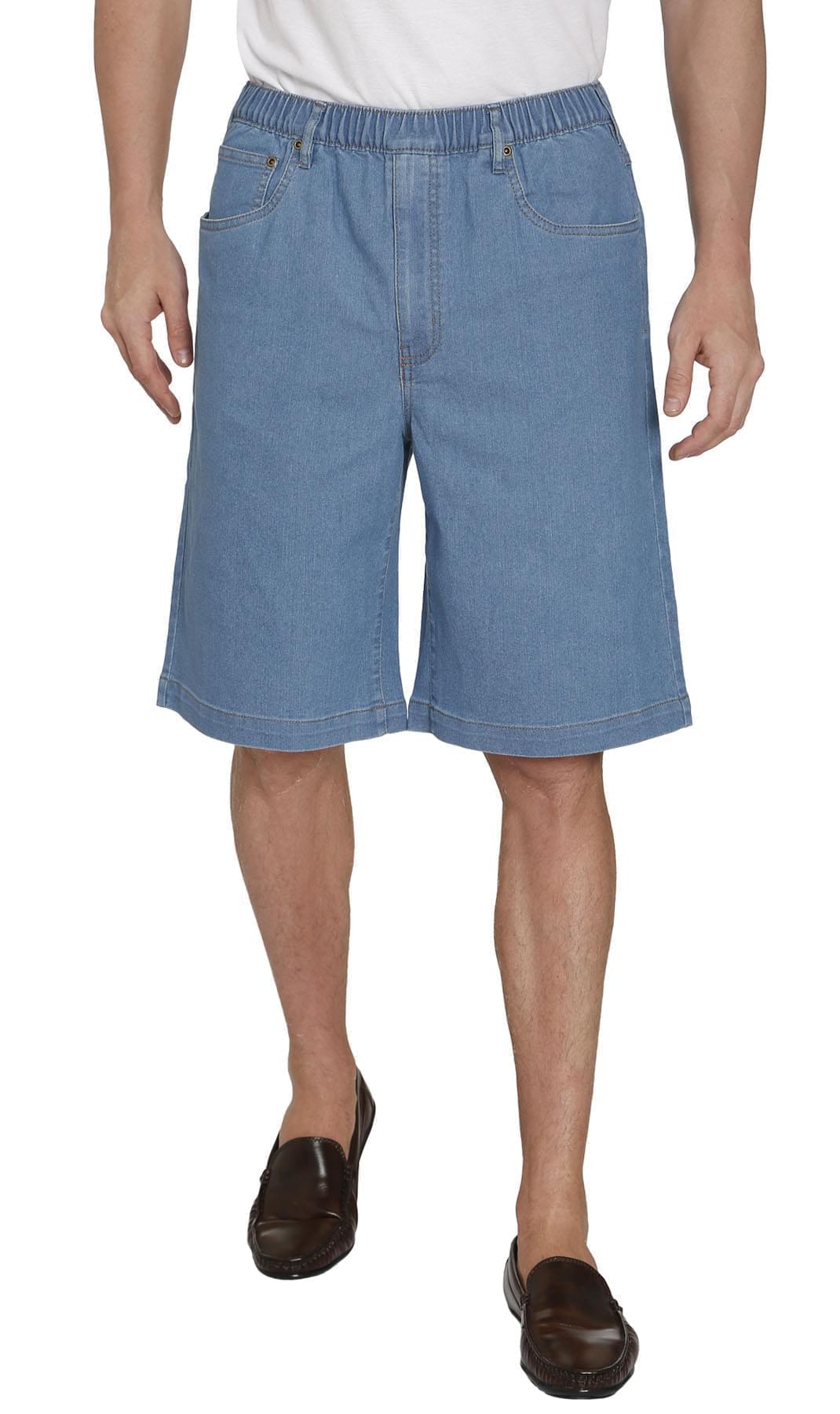 Men's Pull-On Stretch Denim and Twill Shorts — Elastic Waist No Zipper - Fabs things