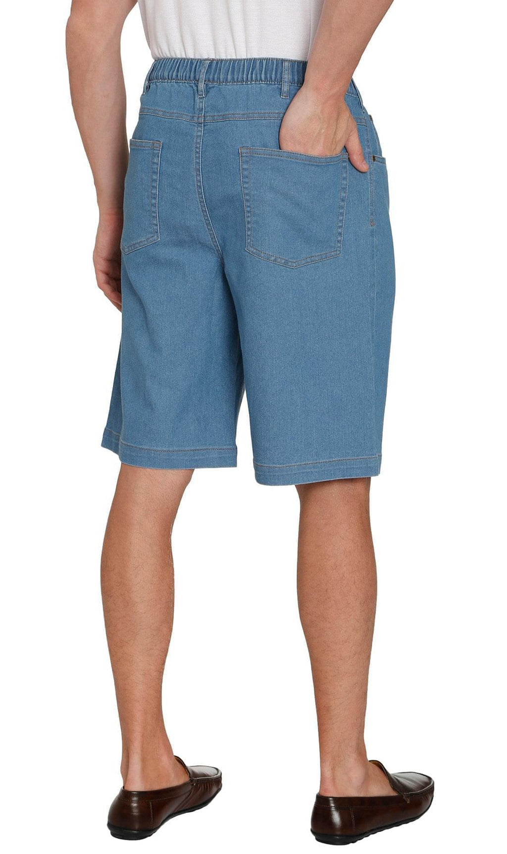 Men's Pull-On Stretch Denim and Twill Shorts — Elastic Waist No Zipper - Fabs things