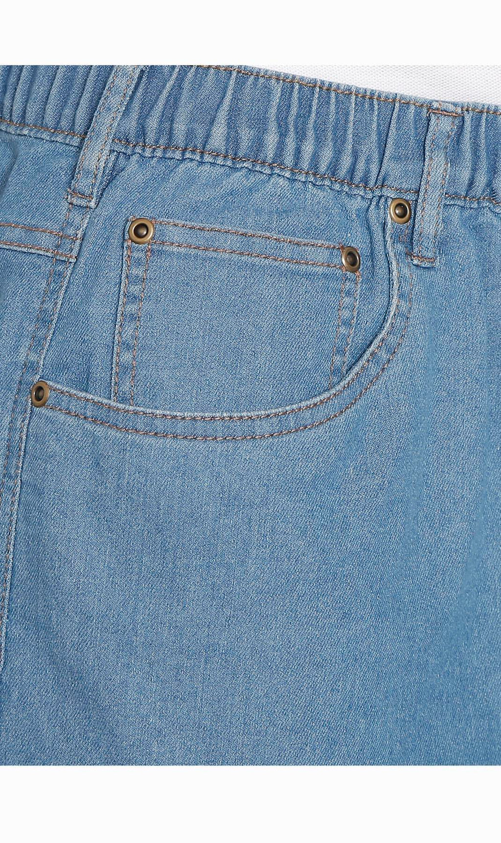 Men's Pull-On Stretch Denim and Twill Shorts — Elastic Waist No Zipper - Fabs things