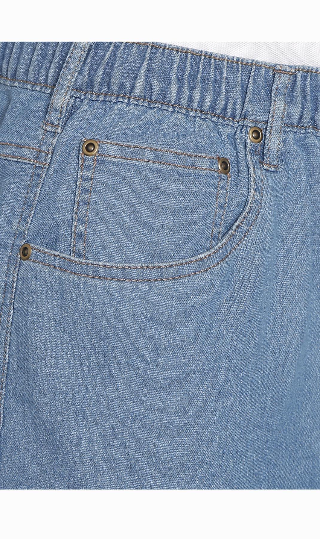 Men's Pull-On Stretch Denim and Twill Shorts — Elastic Waist No Zipper - Fabs things