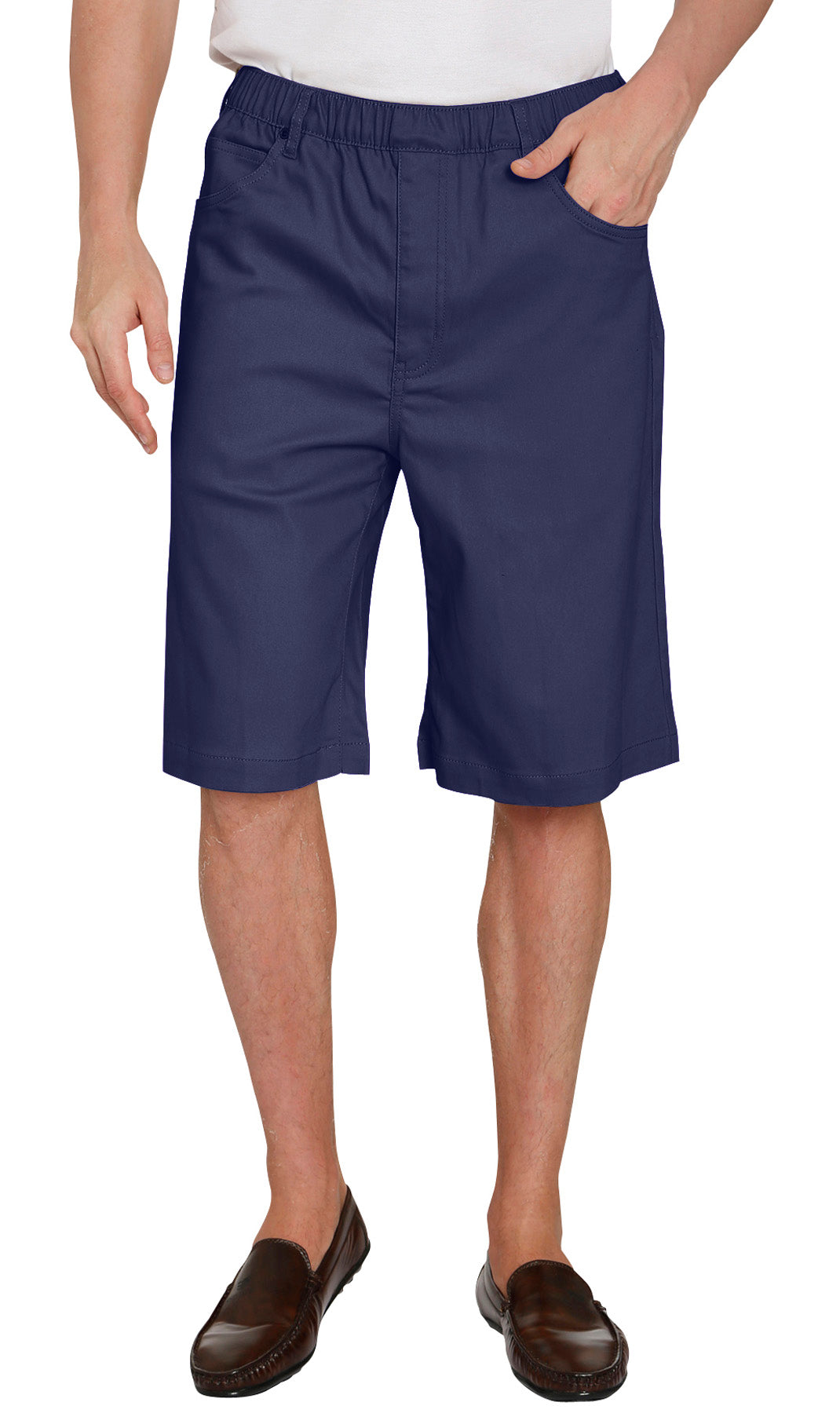 Men's Pull-On Stretch Denim and Twill Shorts — Elastic Waist No Zipper - Fabs things