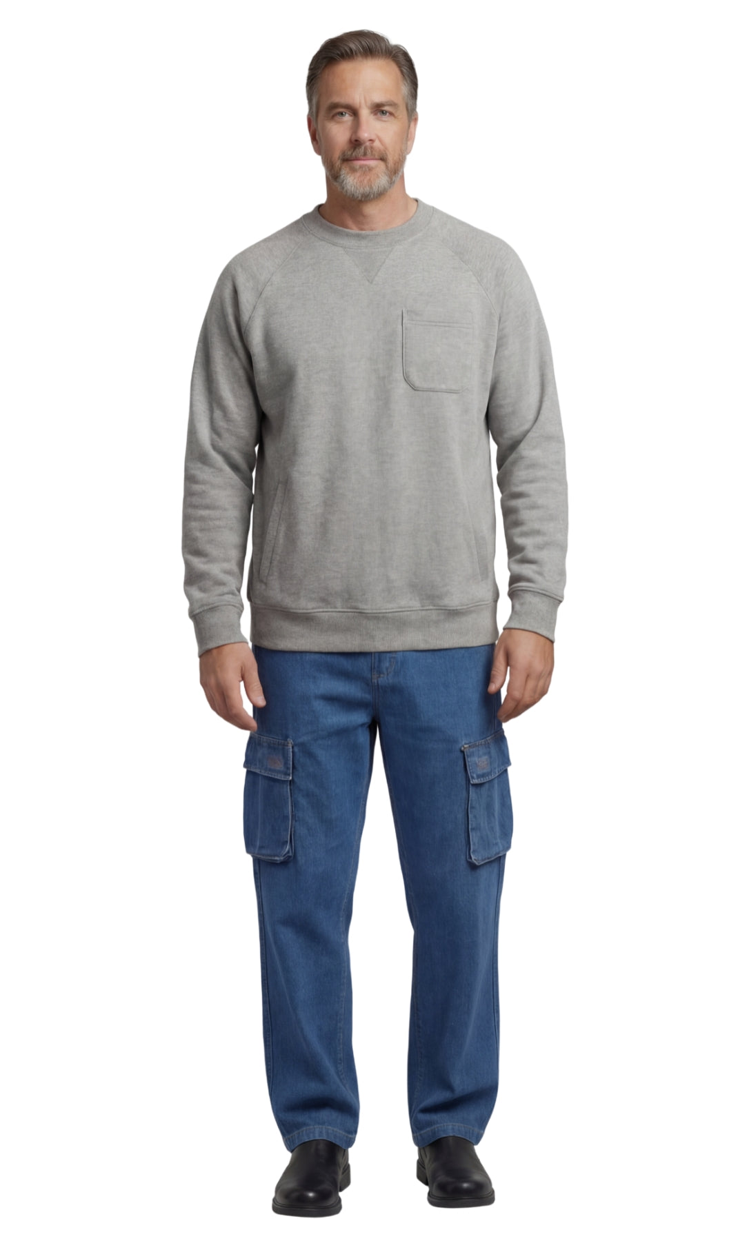 Men's 3-Pocket Fleece Sweatshirt with Raglan Seams - Fabs things
