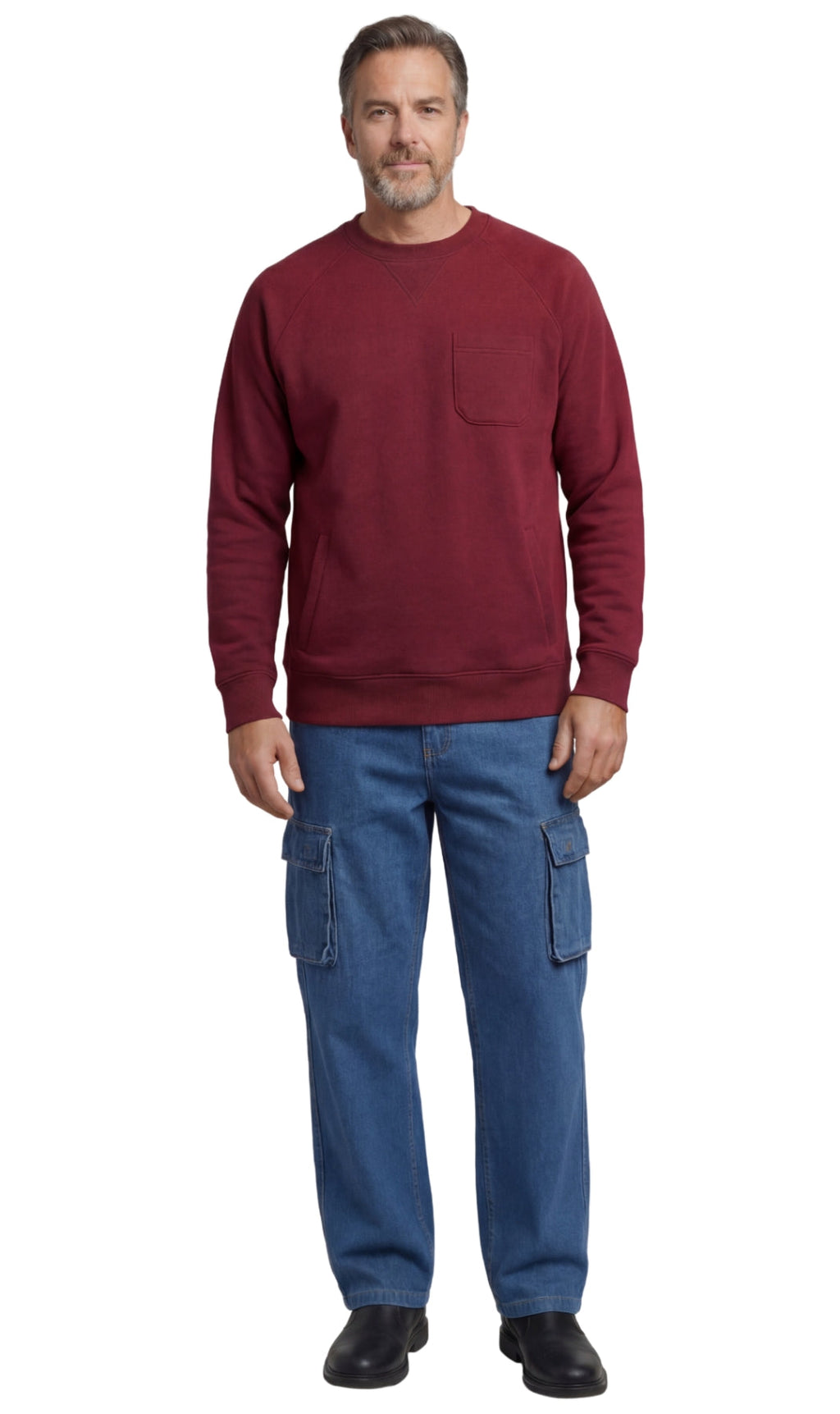 Men's 3-Pocket Fleece Sweatshirt with Raglan Seams - Fabs things