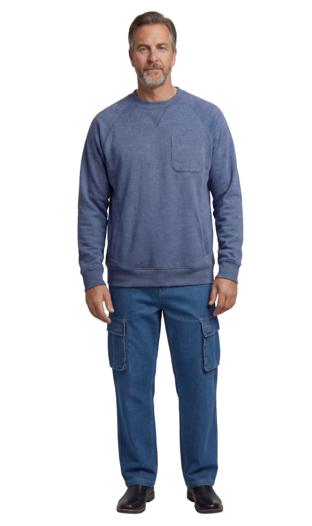 Men's 3-Pocket Fleece Sweatshirt with Raglan Seams - Fabs things