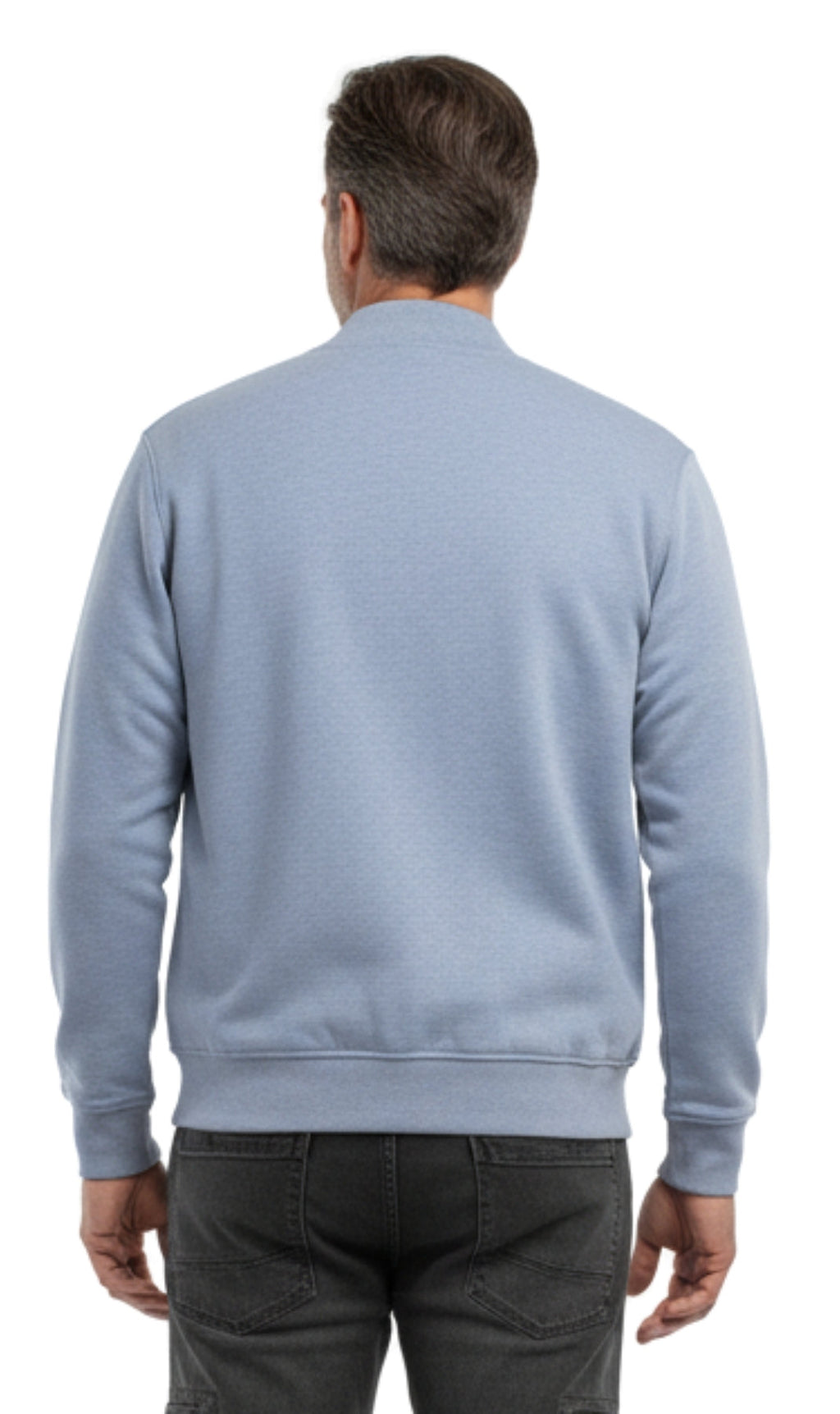 Men's Zip-Up Baseball Fleece Jacket — Lightweight Cotton Blend - Fabs things