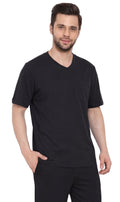 Men's Heavyweight Short Sleeve V-Neck T-Shirt with Chest Pocket - Fabs things