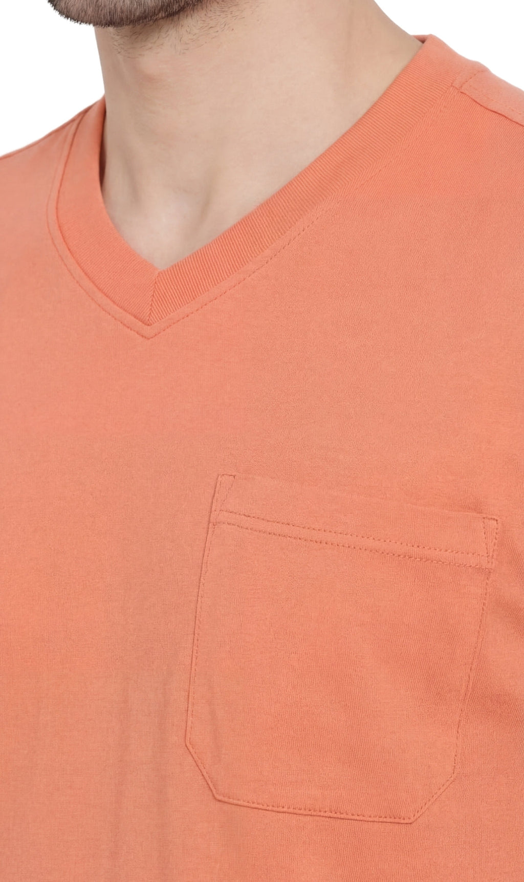 Men's Heavyweight Short Sleeve V-Neck T-Shirt with Chest Pocket - Fabs things