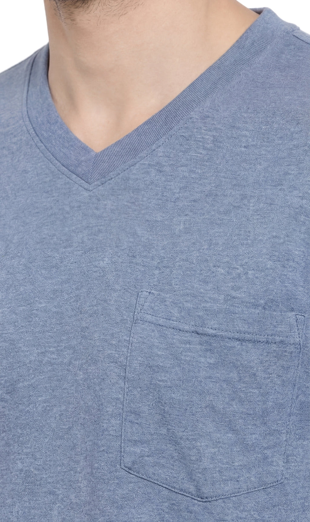Men's Heavyweight Short Sleeve V-Neck T-Shirt with Chest Pocket - Fabs things