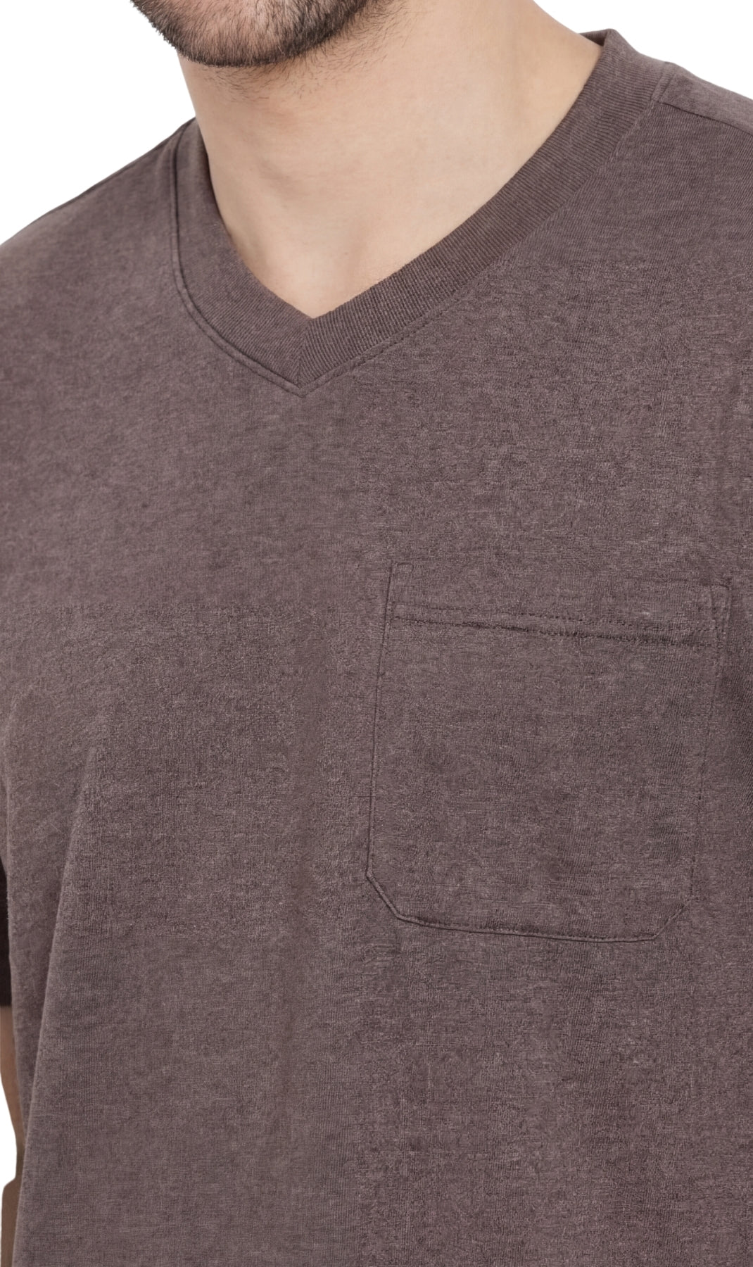 Men's Heavyweight Short Sleeve V-Neck T-Shirt with Chest Pocket - Fabs things