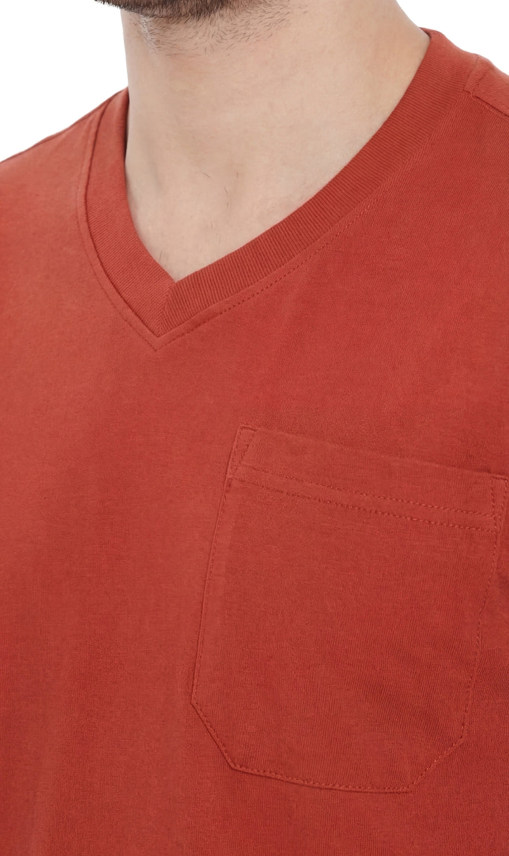 Men's Heavyweight Short Sleeve V-Neck T-Shirt with Chest Pocket - Fabs things