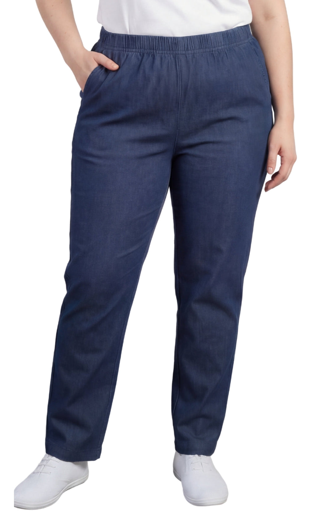 Women's Lightweight Pull-On Denim Jeans — Elastic Waist No Zipper - Fabs things