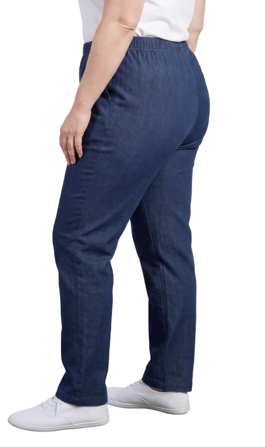 Women's Lightweight Pull-On Denim Jeans — Elastic Waist No Zipper - Fabs things
