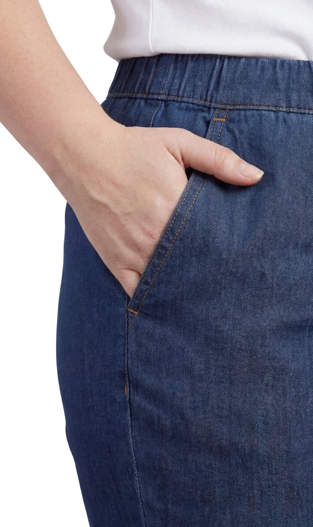 Women's Lightweight Pull-On Denim Jeans — Elastic Waist No Zipper - Fabs things