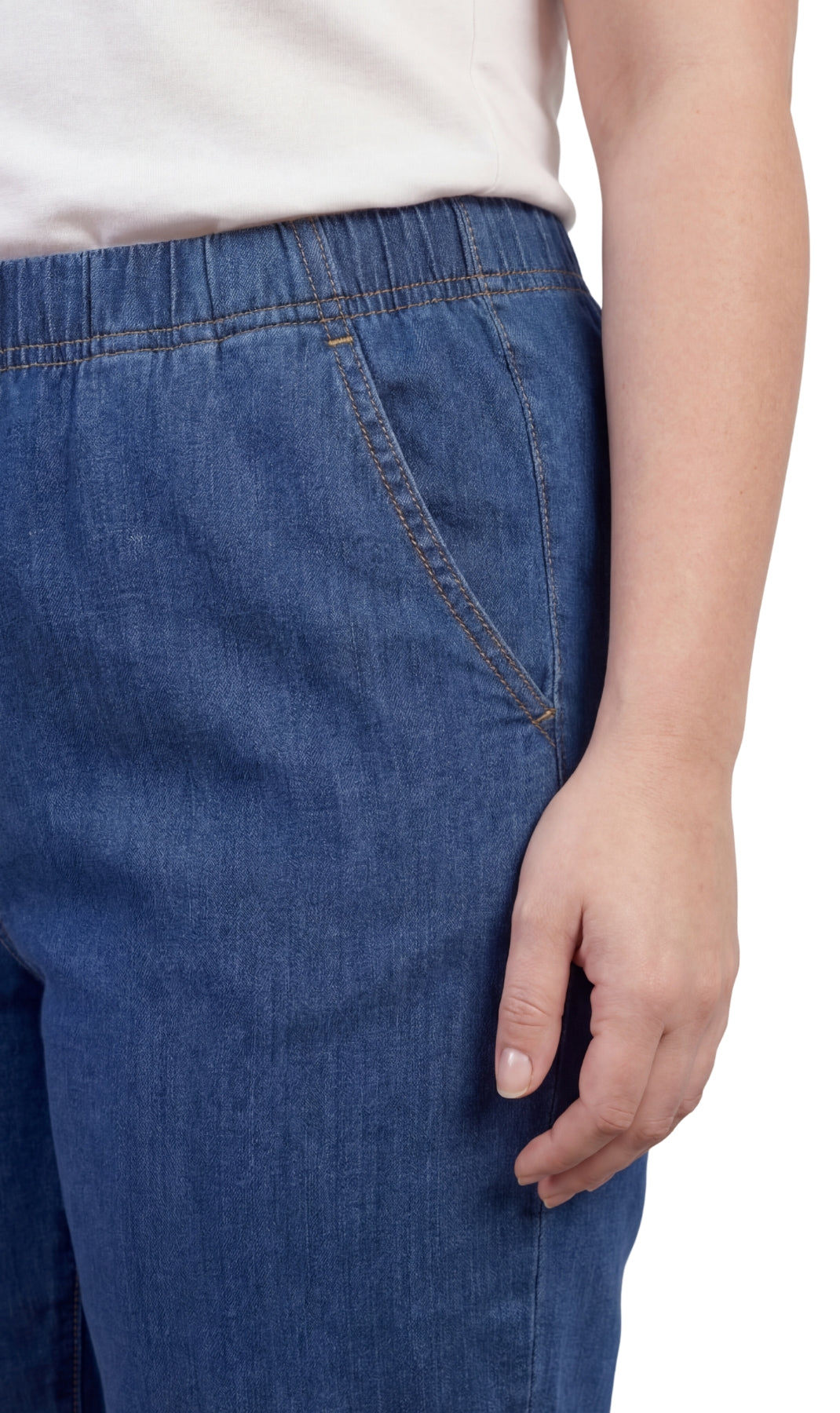 Women's Lightweight Pull-On Denim Jeans — Elastic Waist No Zipper - Fabs things
