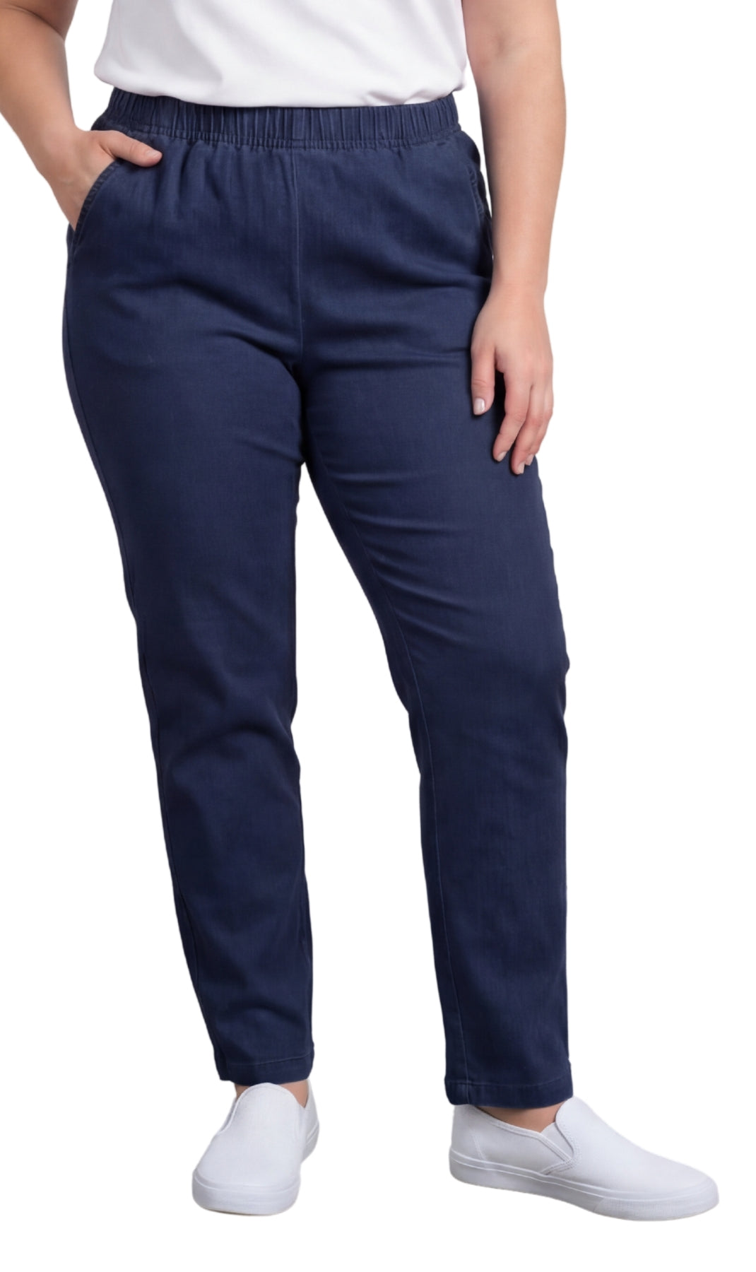 Women's Lightweight Pull-On Denim Jeans — Elastic Waist No Zipper - Fabs things