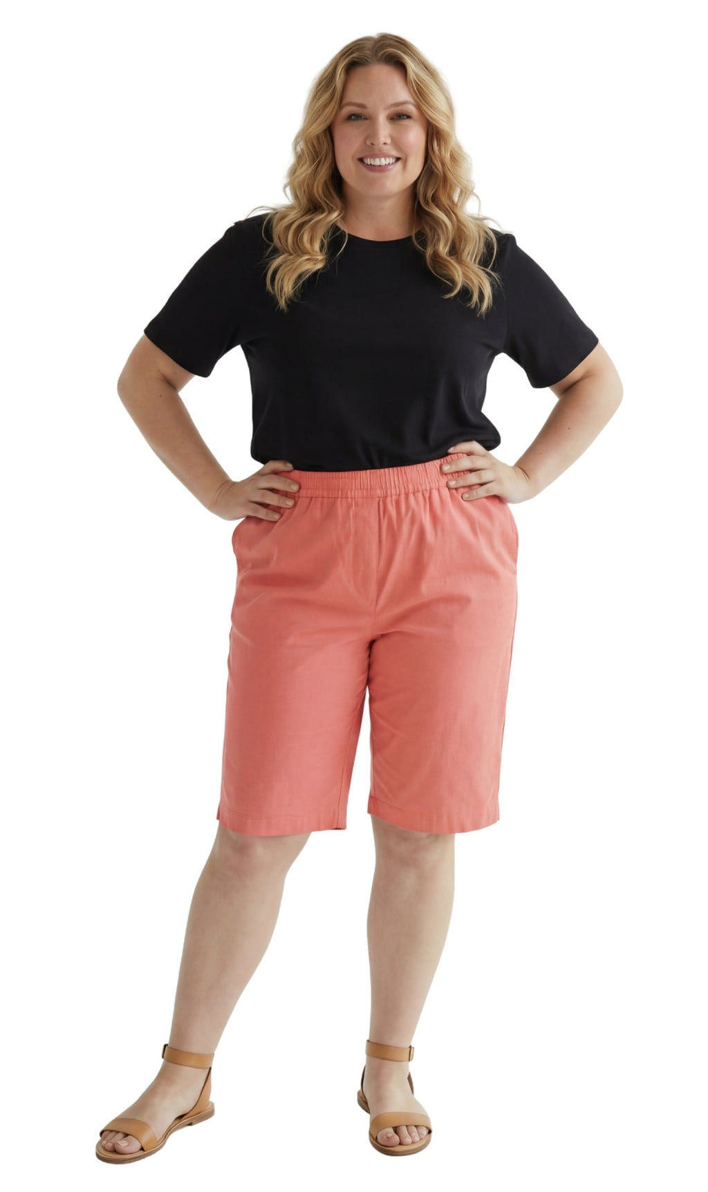 Women's Easy Pull-On Bermuda Shorts in Denim and Twill - Fabs things