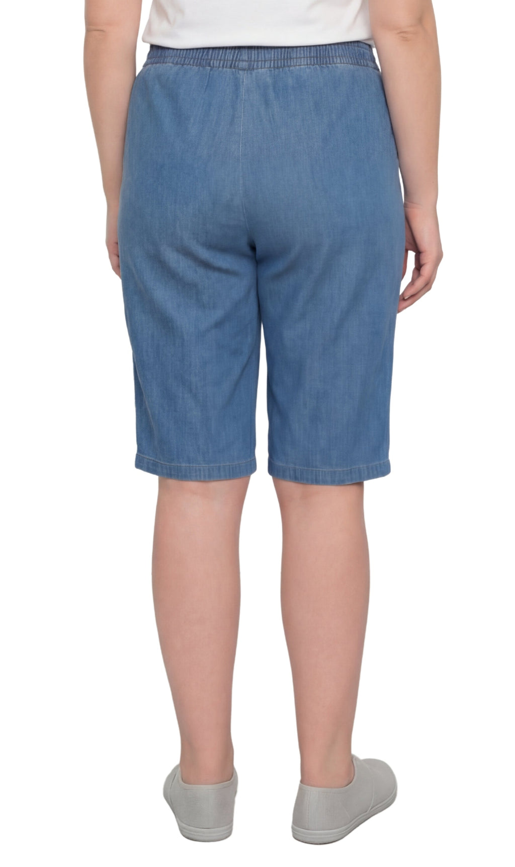 Women's Easy Pull-On Bermuda Shorts in Denim and Twill - Fabs things