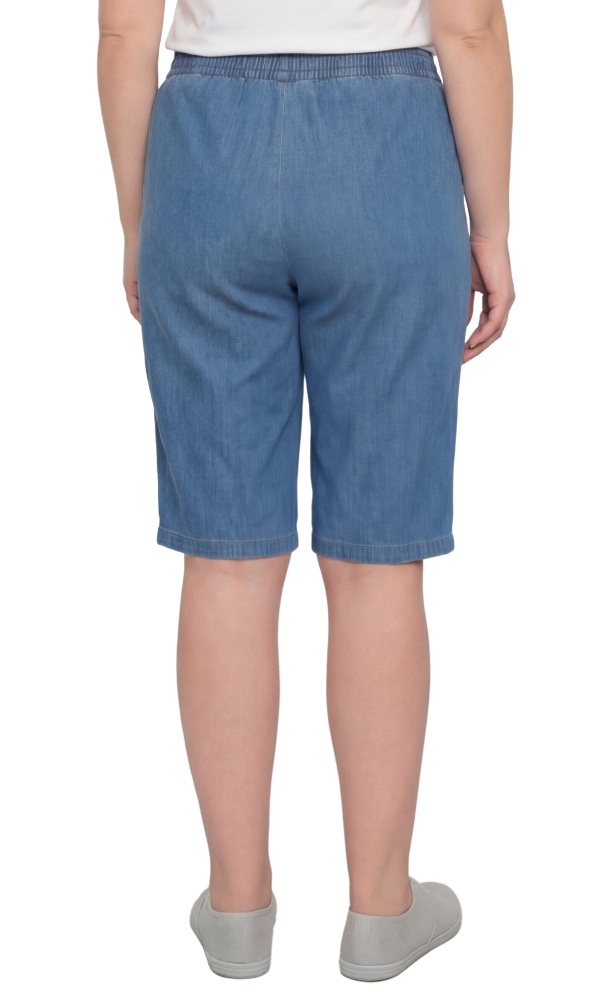 Women's Easy Pull-On Bermuda Shorts in Denim and Twill - Fabs things