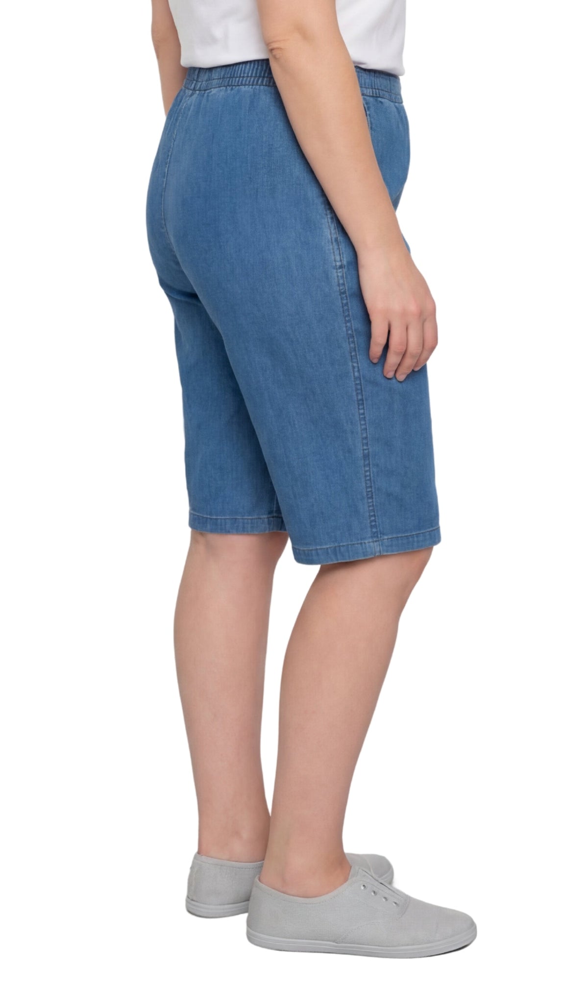 Women's Easy Pull-On Bermuda Shorts in Denim and Twill - Fabs things