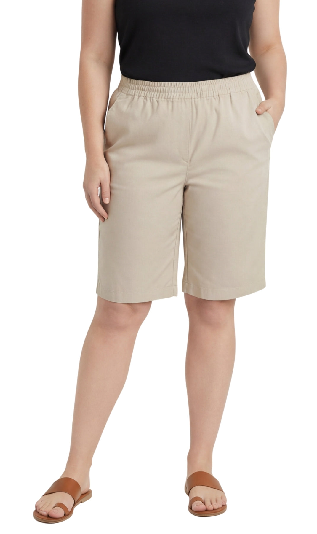 Women's Easy Pull-On Bermuda Shorts in Denim and Twill - Fabs things