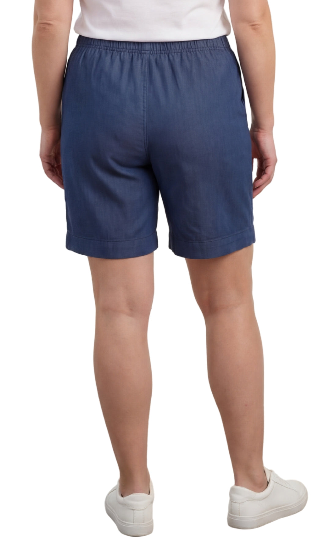 Women's Pull-On Denim and Twill Shorts — Stretch Waist No Zipper - Fabs things