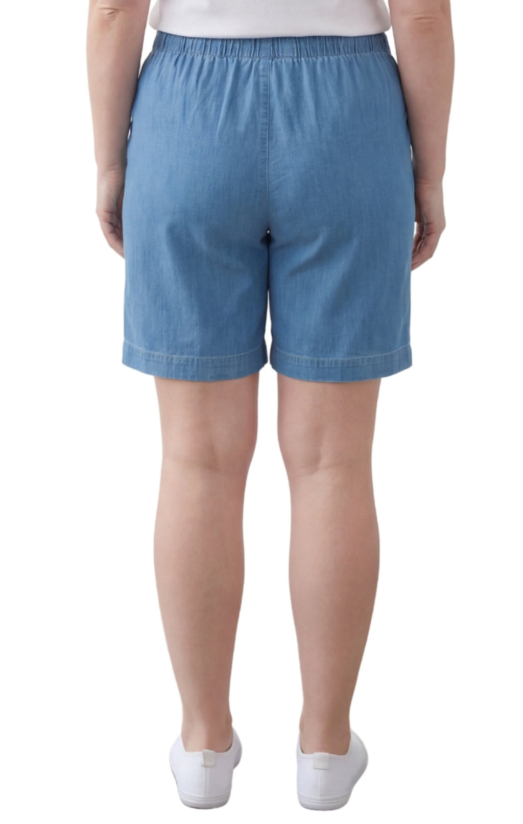 Women's Pull-On Denim and Twill Shorts — Stretch Waist No Zipper - Fabs things