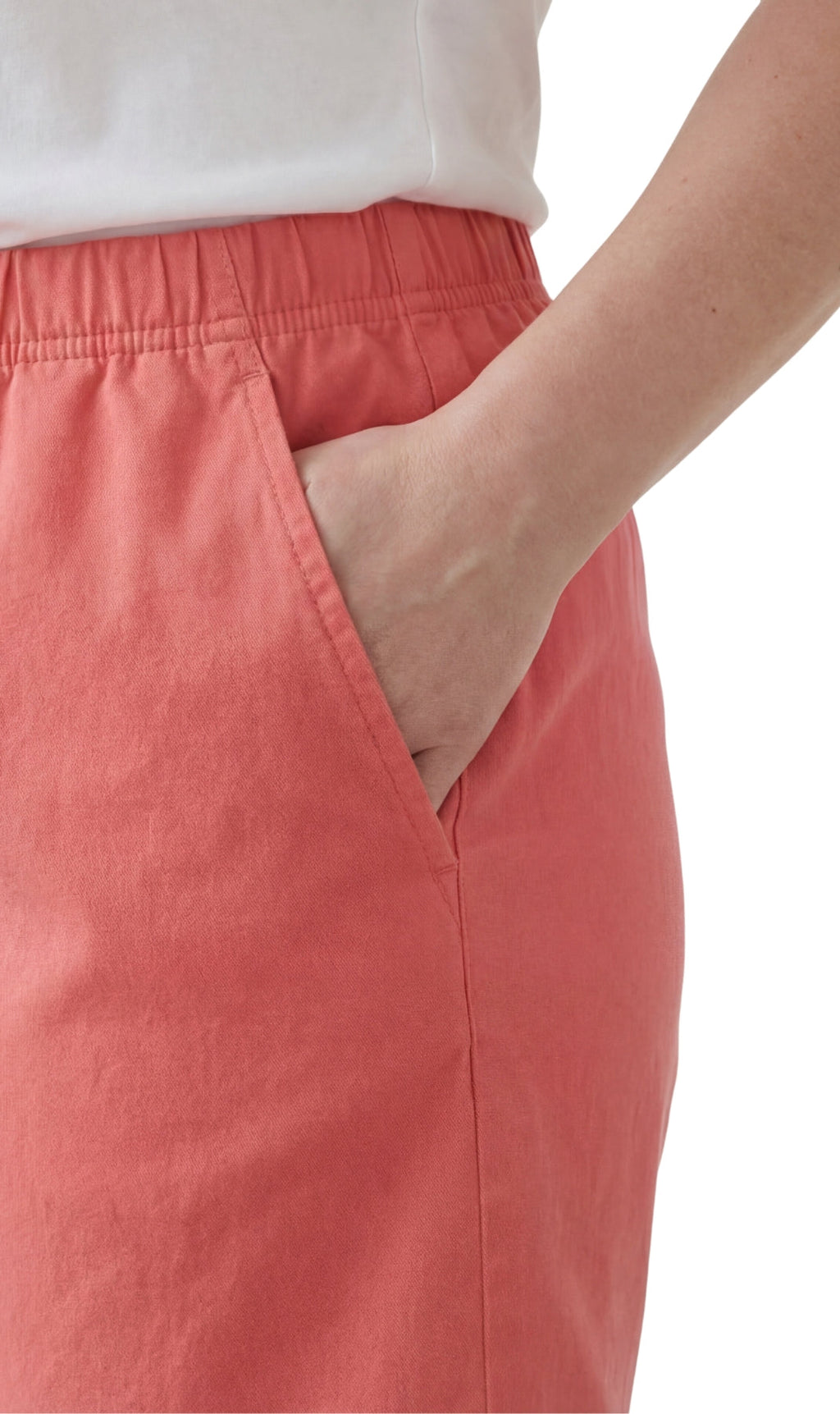 Women's Pull-On Denim and Twill Shorts — Stretch Waist No Zipper - Fabs things