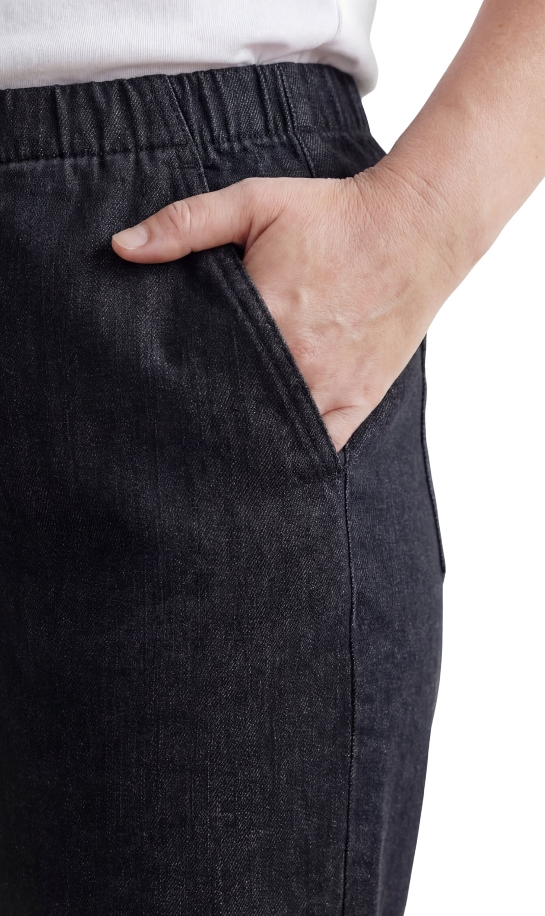 Women's Pull-On Denim and Twill Shorts — Stretch Waist No Zipper - Fabs things