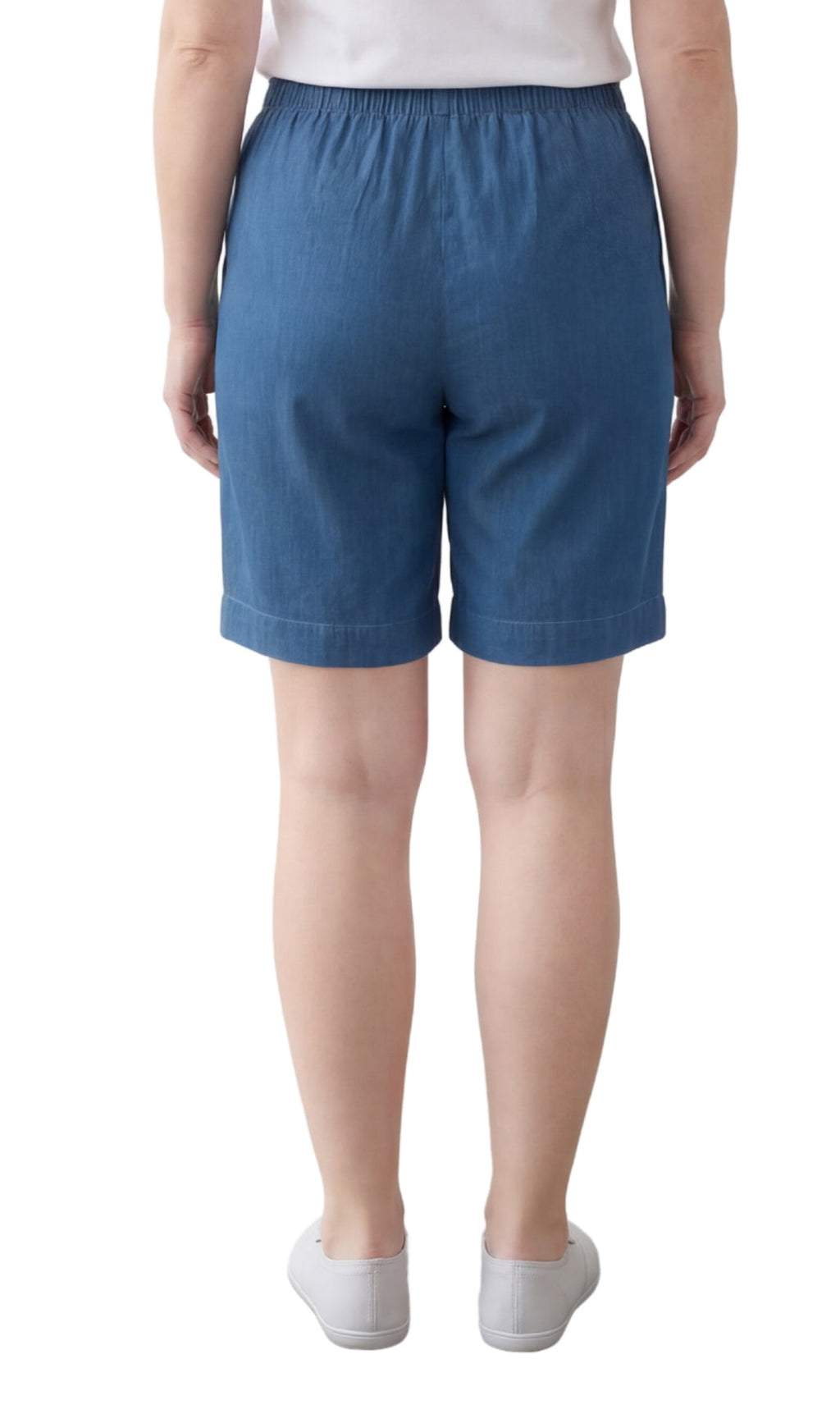 Women's Pull-On Denim and Twill Shorts — Stretch Waist No Zipper - Fabs things
