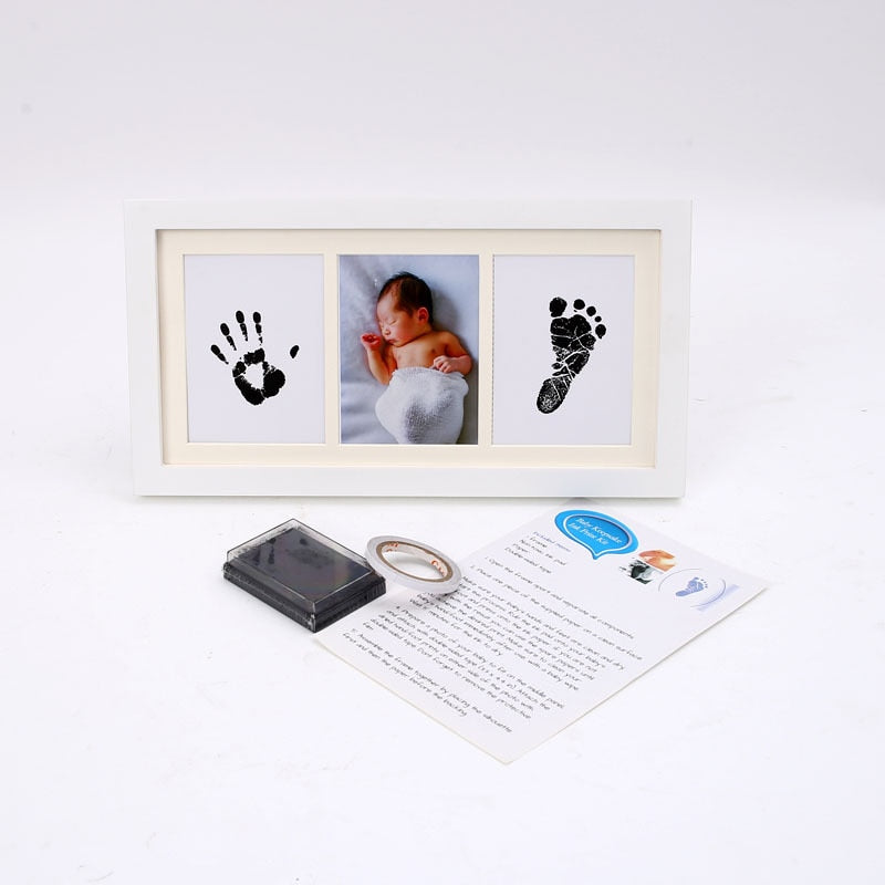 Ink Hand Foot Print Photo Frame Baby DIY Handprint Footprint Picture Frame Newborn Memorial Growing Souvenir Items Paw Print Pad - Fabs things