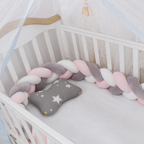 100cmBaby Bumper Bed Braid Knot Pillow Cushion Bumper for Infant Kids Crib Protector Cot Bumper Room Decor Anti-collision Bumper - Fabs things