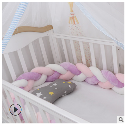 100cmBaby Bumper Bed Braid Knot Pillow Cushion Bumper for Infant Kids Crib Protector Cot Bumper Room Decor Anti-collision Bumper - Fabs things