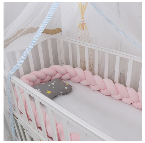 100cmBaby Bumper Bed Braid Knot Pillow Cushion Bumper for Infant Kids Crib Protector Cot Bumper Room Decor Anti-collision Bumper - Fabs things