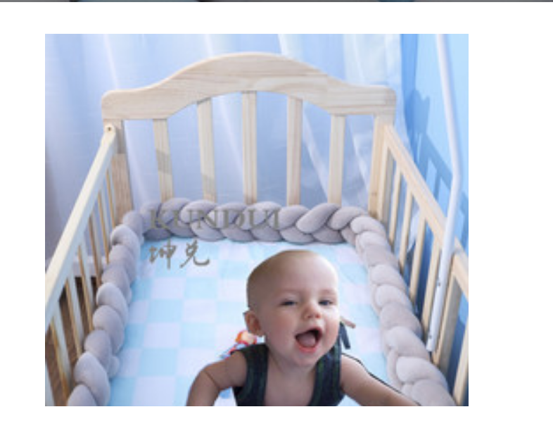 100cmBaby Bumper Bed Braid Knot Pillow Cushion Bumper for Infant Kids Crib Protector Cot Bumper Room Decor Anti-collision Bumper - Fabs things