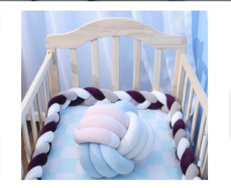 100cmBaby Bumper Bed Braid Knot Pillow Cushion Bumper for Infant Kids Crib Protector Cot Bumper Room Decor Anti-collision Bumper - Fabs things