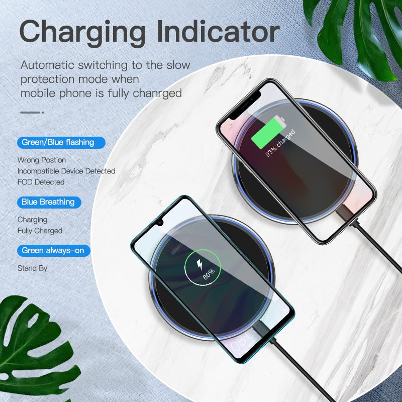 10W Qi Wireless Charger For iPhone X/XS Max XR 8 Plus Mirror Wireless Charging Pad For Samsung S9 S10+ Note 9 8 - Fabs things