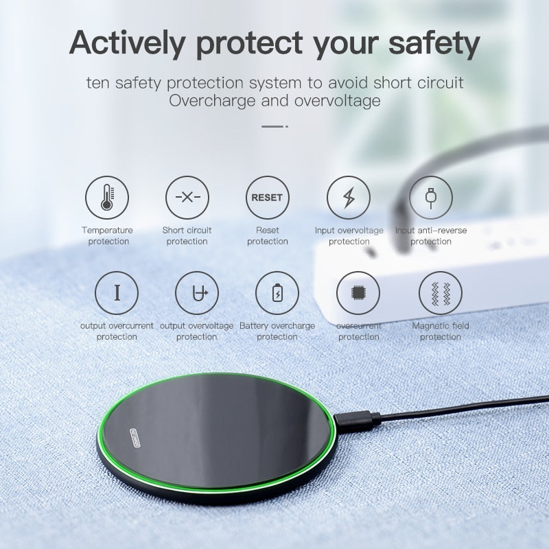 10W Qi Wireless Charger For iPhone X/XS Max XR 8 Plus Mirror Wireless Charging Pad For Samsung S9 S10+ Note 9 8 - Fabs things