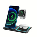 3 In 1 Wireless Charger Stand Pad For IPhone 14 13 12 11 X iWatch 8 7 Airpods Foldable 15W Phone Fast Charging Dock Station - Fabs things