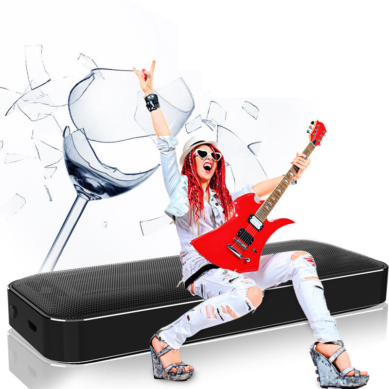 Bluetooth speaker wireless speaker square double speaker mini pocket portable metal ultra-thin exquisite bluetooth speaker - Fabs things