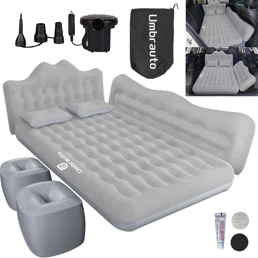 Umbrauto 29.53in/75cm Wide Car Air Mattress – Inflatable SUV, Truck & Van Back Seat Camping Bed with Pump & Pillows, Gray - Fabs things