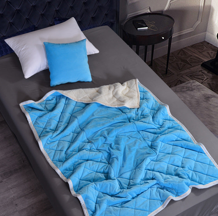 2 in 1 Flannel Cushion Blanket car sofa lumbar throw pillow air conditioning blanket foldable patchwork quilt blanket Bedding - Fabs things