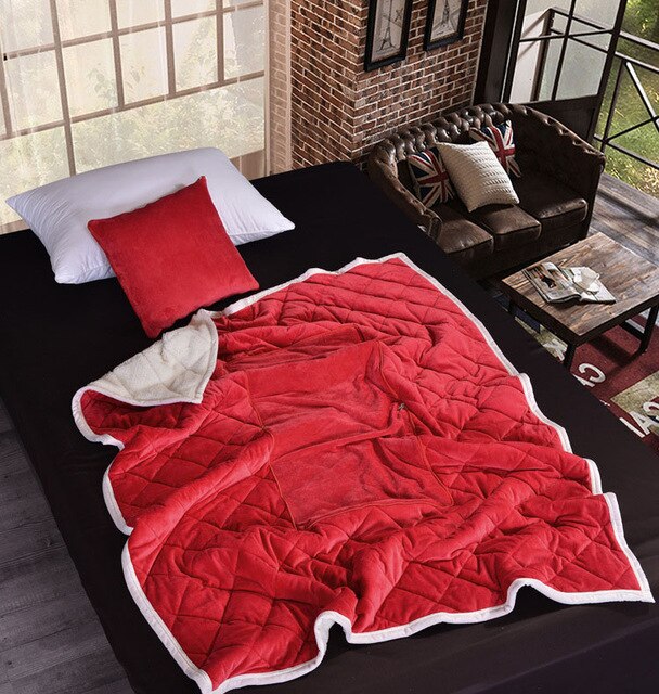 2 in 1 Flannel Cushion Blanket car sofa lumbar throw pillow air conditioning blanket foldable patchwork quilt blanket Bedding - Fabs things