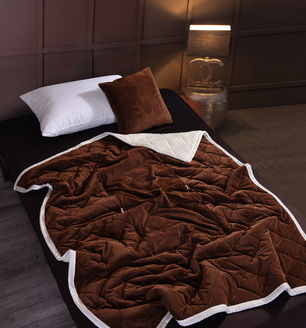2 in 1 Flannel Cushion Blanket car sofa lumbar throw pillow air conditioning blanket foldable patchwork quilt blanket Bedding - Fabs things