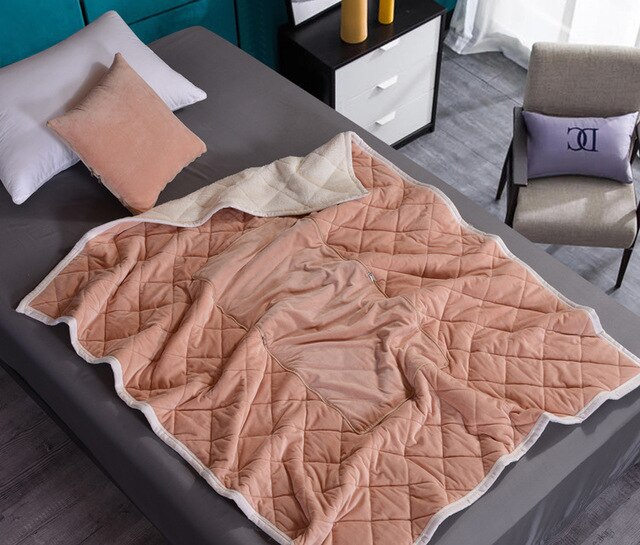 2 in 1 Flannel Cushion Blanket car sofa lumbar throw pillow air conditioning blanket foldable patchwork quilt blanket Bedding - Fabs things